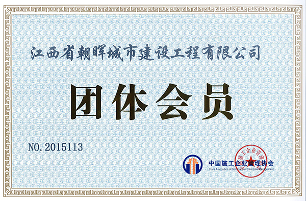 中施企團(tuán)體會(huì)員證書