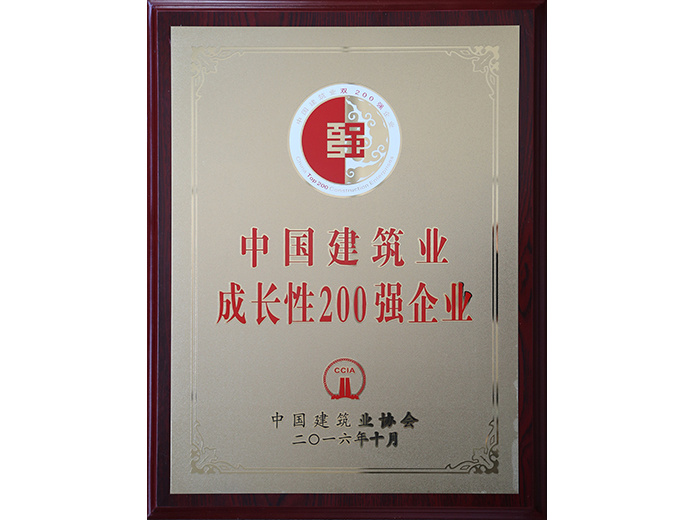 2015年度中國(guó)建筑業(yè)成長(zhǎng)性200強(qiáng)企業(yè)榮譽(yù)獎(jiǎng)牌