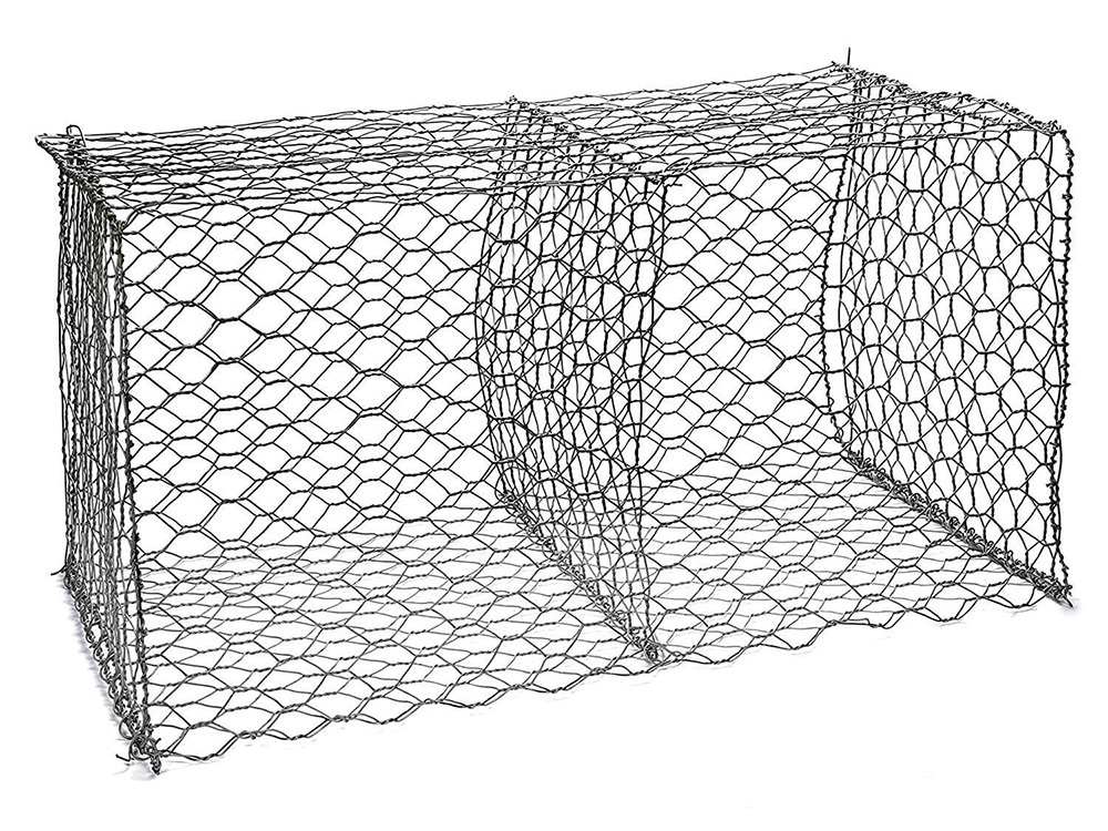 Woven mesh gabion boxes