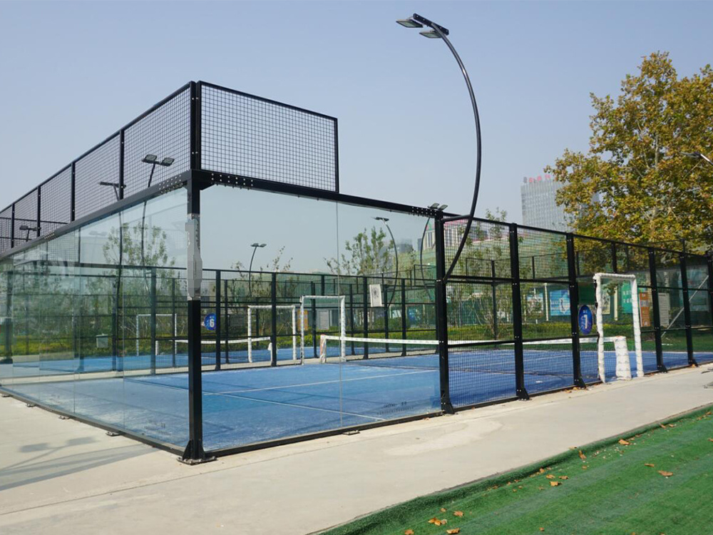 Padel tennis court square wire fence