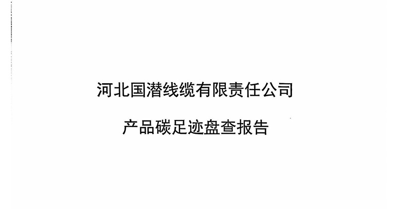 河北国潜线缆有限责任公司产品碳足迹盘查报告
