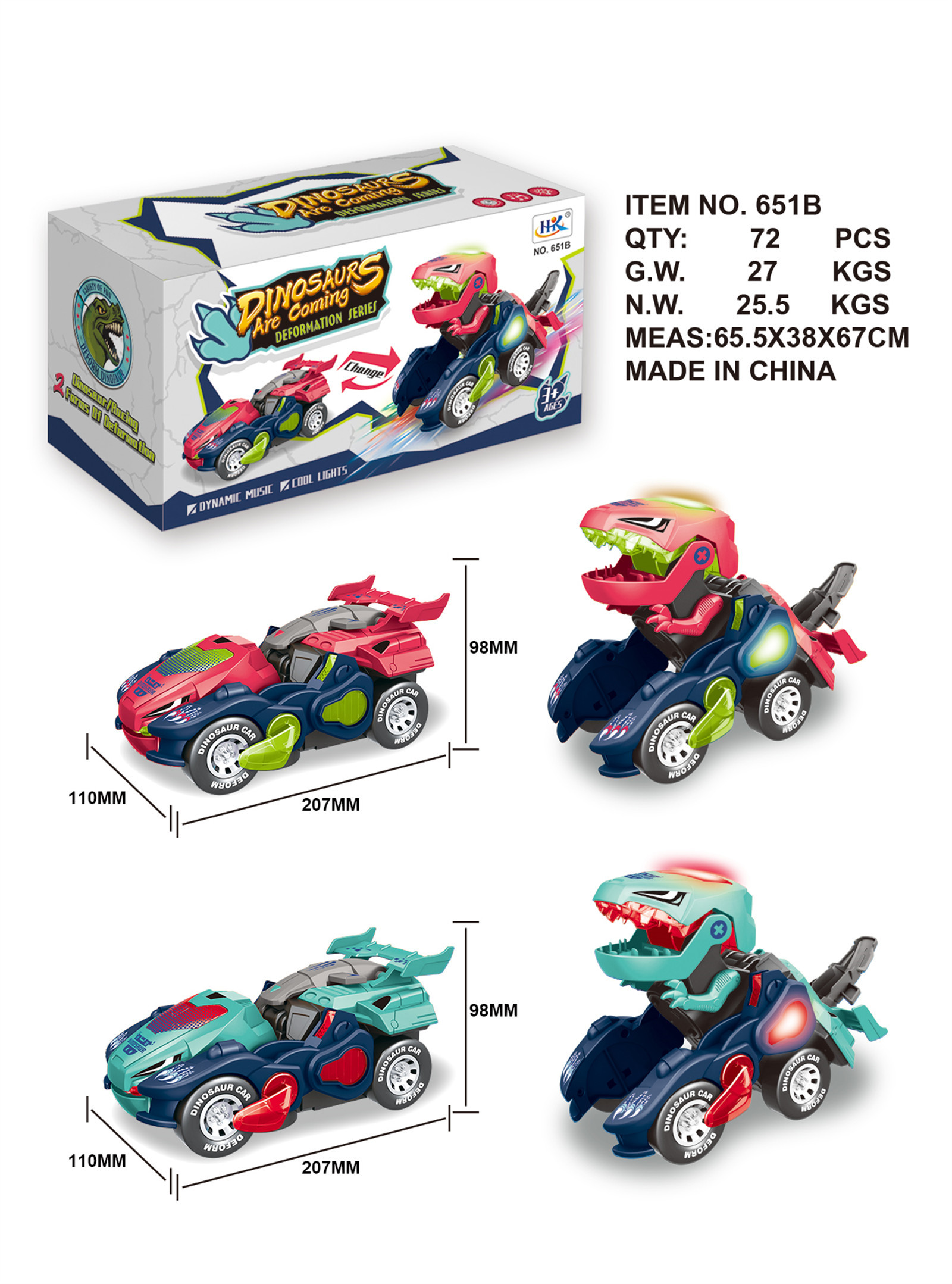 Morphing dinosaur car