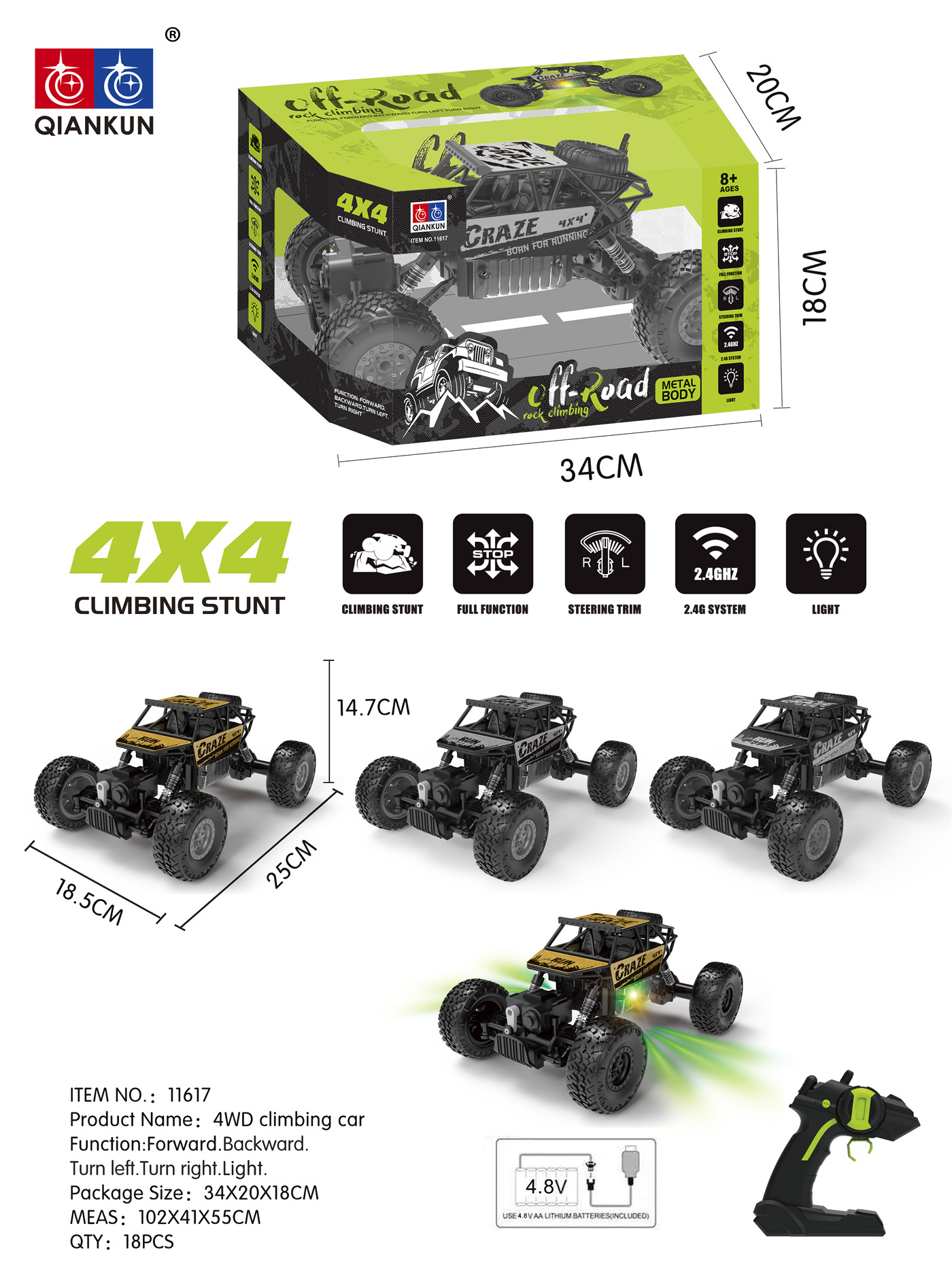 4WD climbing car