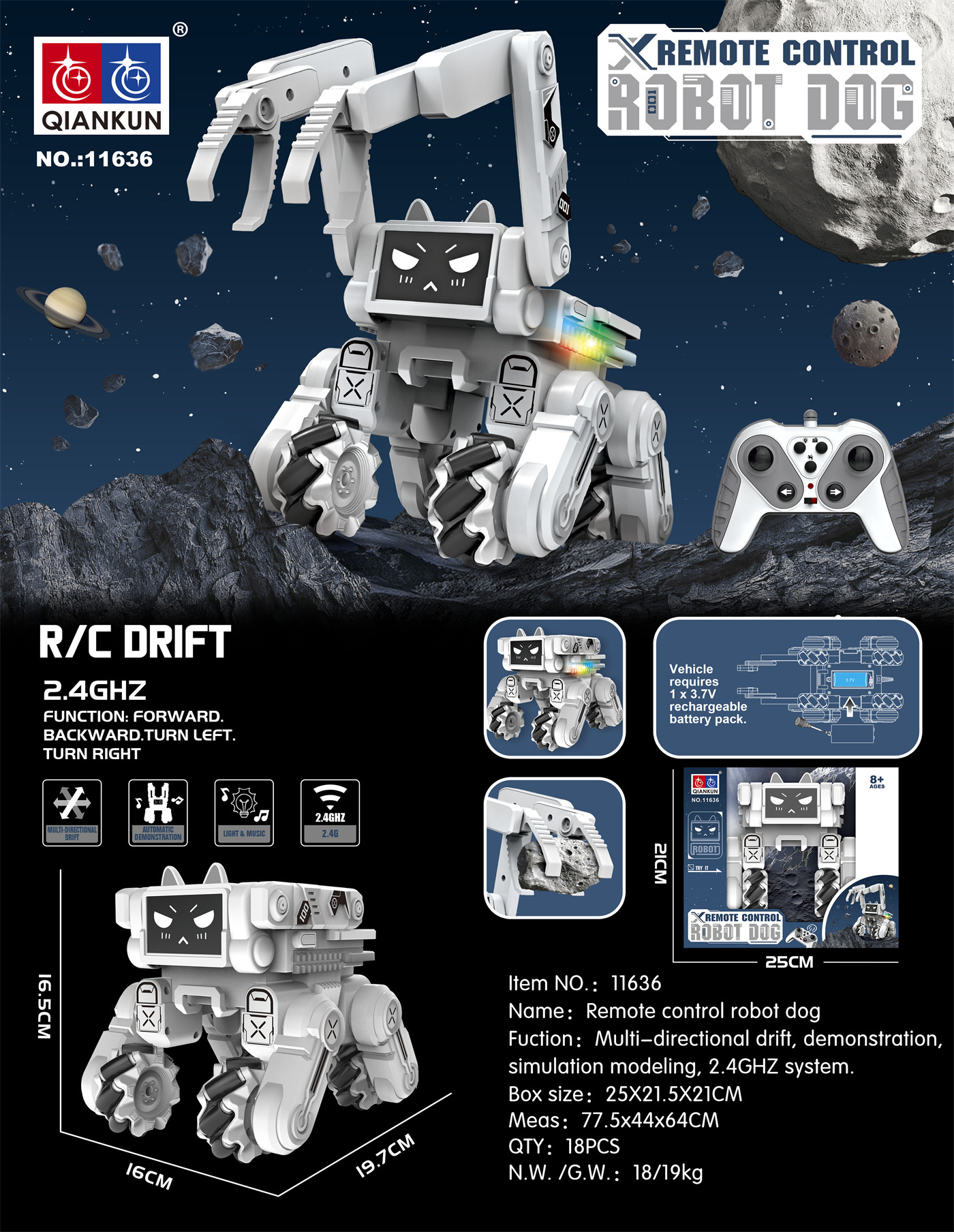 2.4GHZ remote control robot dog