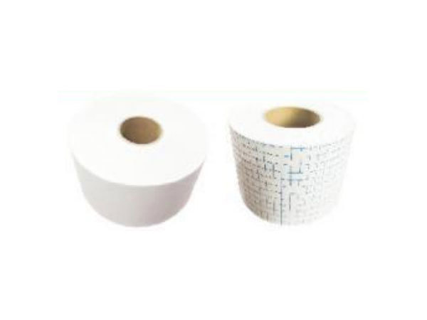 Hydroentangled non-woven adhesive coated rolls