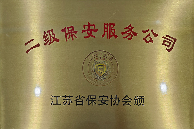 2019年江苏省二级保安服务公司
