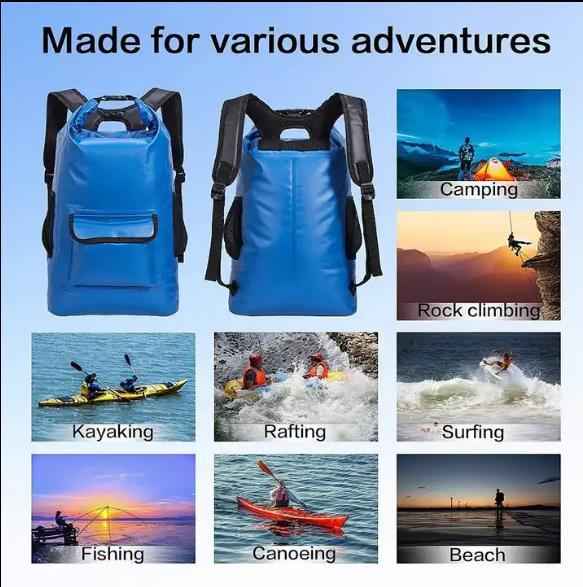 ES2321Outdoor Waterproof Bag 30L Trekking Dry Bag Fishing Waterproof Backpack Floating Roll-top Sport Bag Drifting Swimming