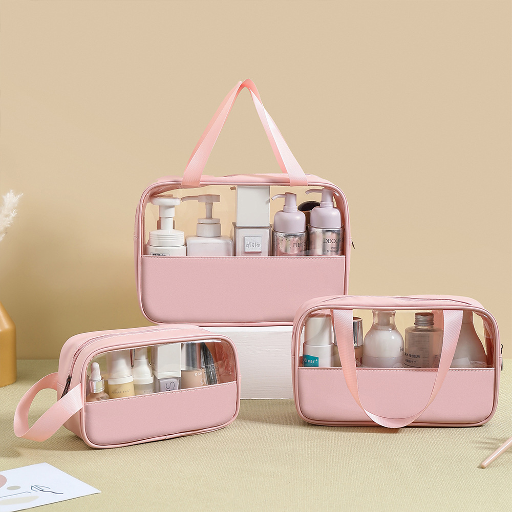 ES2351PVC cosmetic bag translucent waterproof wash bag simple PU portable bath bag large-capacity cosmetic bag