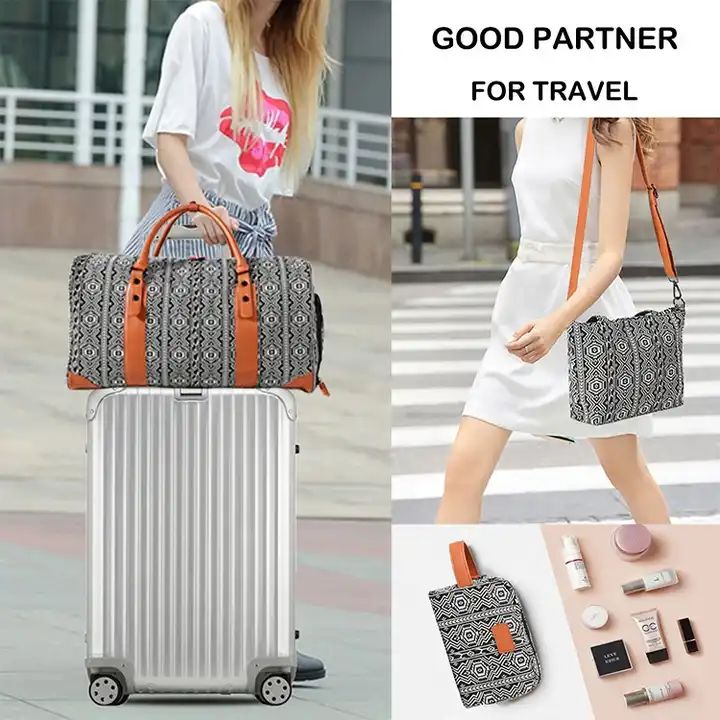 ES2342Large space full printing 3 set sports overnight weekend luggage bag custom logo weekender travel bag with shoe compartment