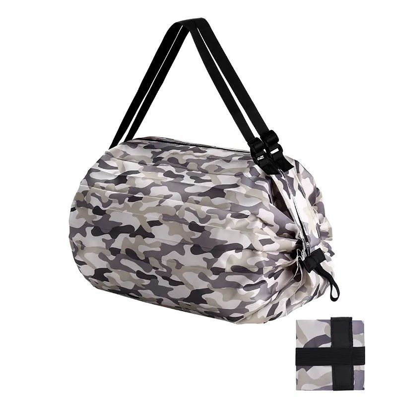ES2339Stylish folding tote design washable lightweight grocery bags ecofriendly nylon reusable shopping bag large foldable