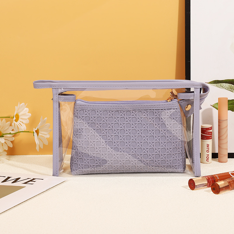 ES2314The new simple PU leather cosmetic bag wholesale, travel bag portable cosmetic bag waterproof wash bag