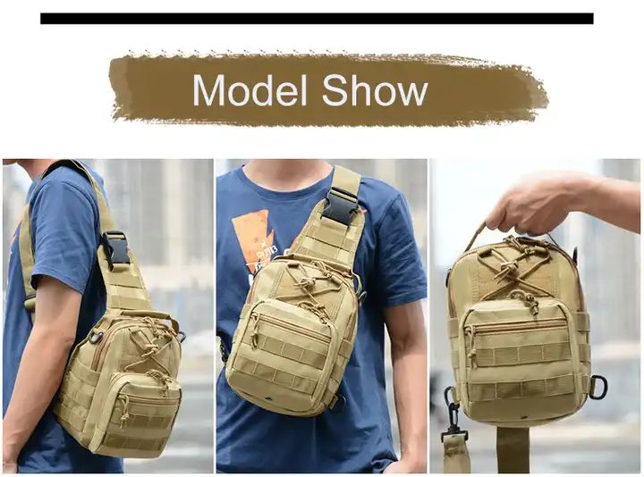 ES2329Camping Hiking Outdoor Men Crossbody Bag Chest Bag Single Shoulder Molle Tactical Sling Bag