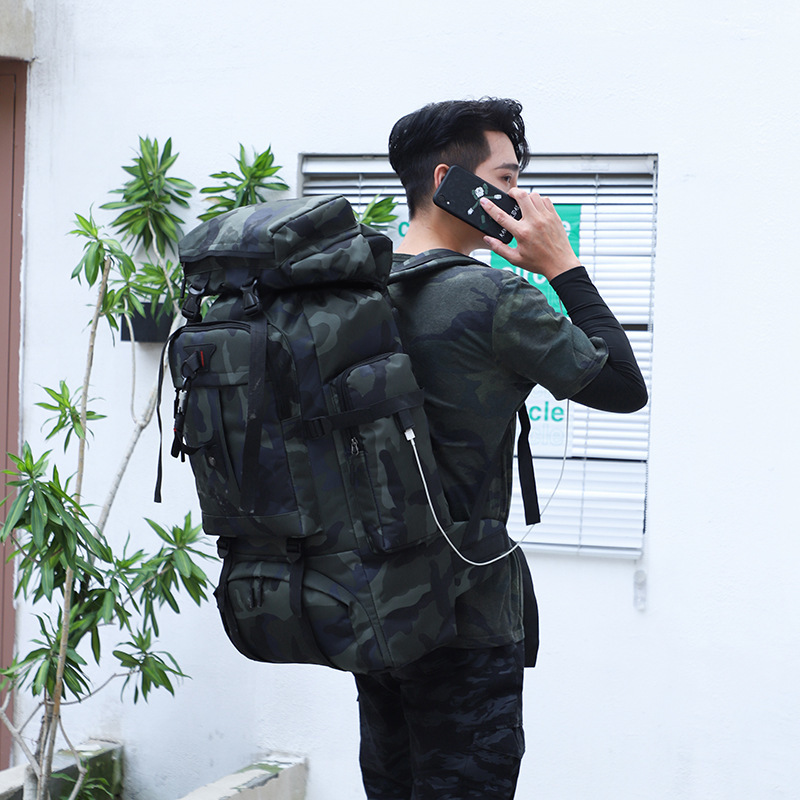 ES2305Cross-border USB charging backpack waterproof backpack outdoor camouflage leisure hiking bag camping travel bag