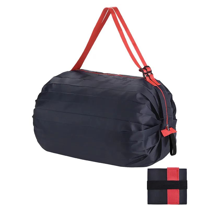 ES2339Stylish folding tote design washable lightweight grocery bags ecofriendly nylon reusable shopping bag large foldable
