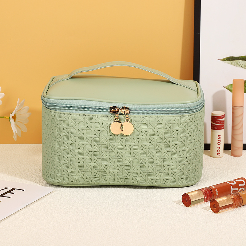 ES2314The new simple PU leather cosmetic bag wholesale, travel bag portable cosmetic bag waterproof wash bag
