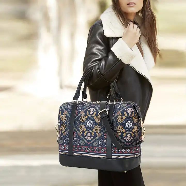 ES2336Wholesale Price Hot Sale Leather Women Travel Bags Custom Logo Weekender Duffle Bag