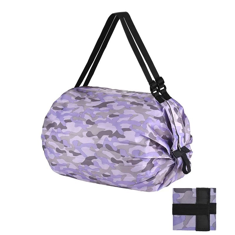 ES2339Stylish folding tote design washable lightweight grocery bags ecofriendly nylon reusable shopping bag large foldable