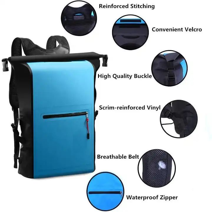 ES2337New Stylish Roll Top PVC Dry Bags Waterproof Backpack For Outdoor Travel Large Capacity Waterproof Backpack