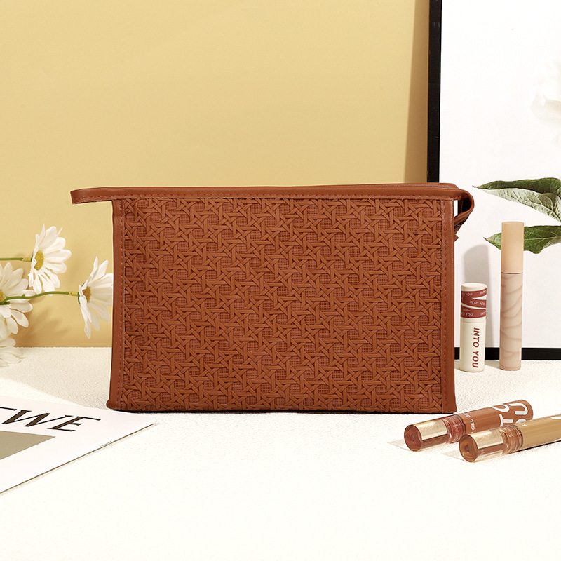 ES2314The new simple PU leather cosmetic bag wholesale, travel bag portable cosmetic bag waterproof wash bag