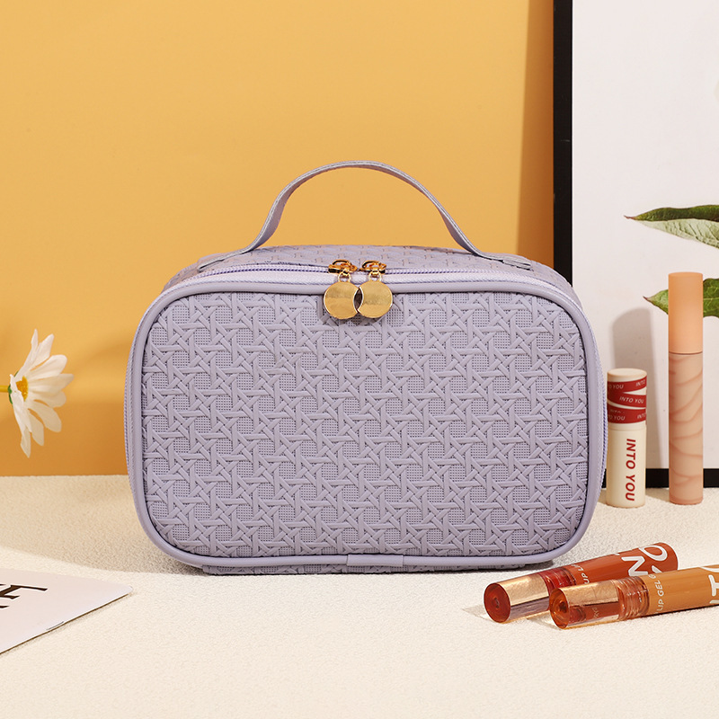 ES2314The new simple PU leather cosmetic bag wholesale, travel bag portable cosmetic bag waterproof wash bag