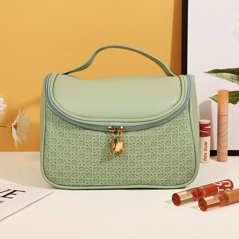 ES2314The new simple PU leather cosmetic bag wholesale, travel bag portable cosmetic bag waterproof wash bag