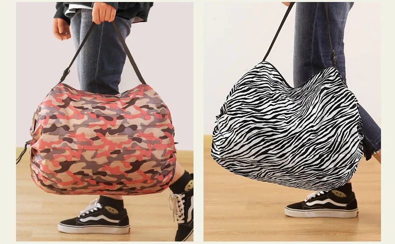ES2339Stylish folding tote design washable lightweight grocery bags ecofriendly nylon reusable shopping bag large foldable