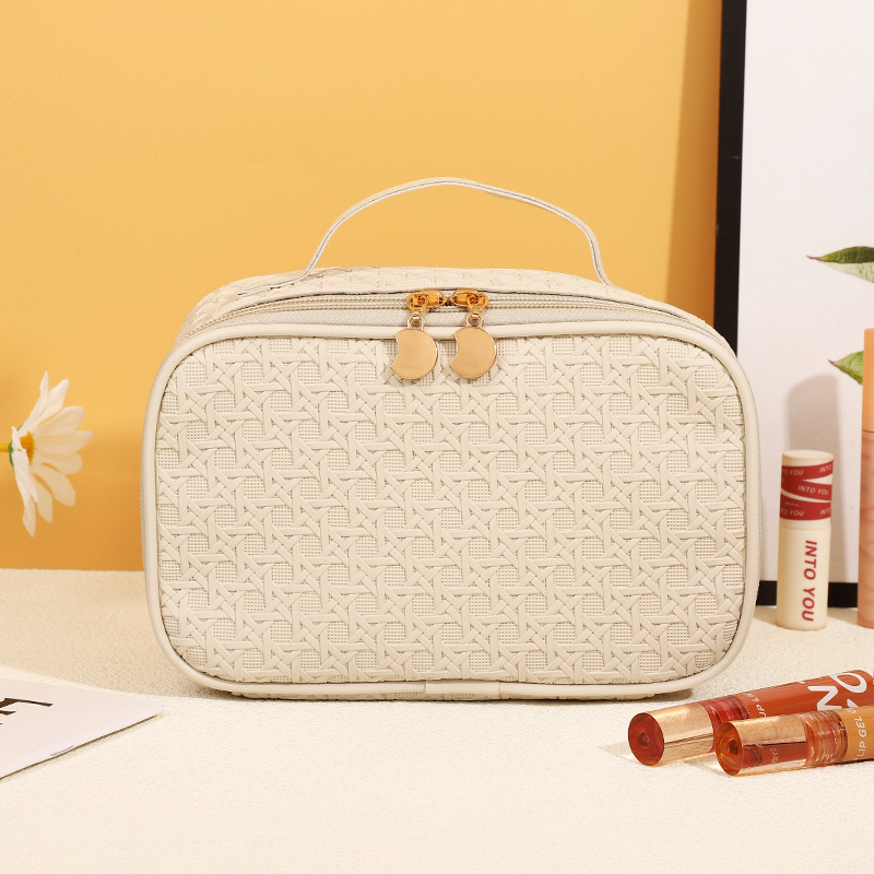 ES2314The new simple PU leather cosmetic bag wholesale, travel bag portable cosmetic bag waterproof wash bag