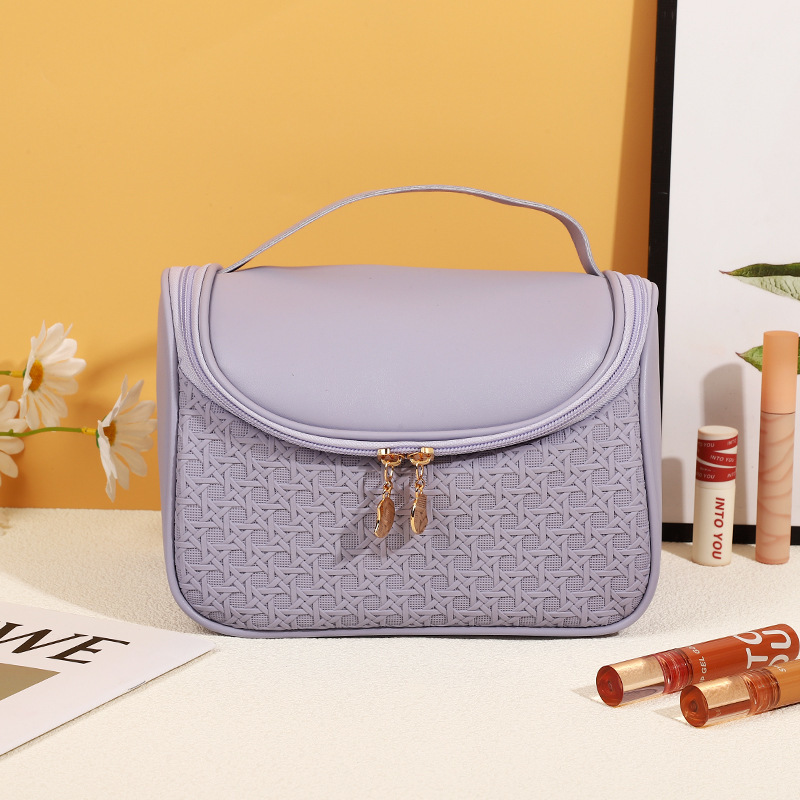 ES2314The new simple PU leather cosmetic bag wholesale, travel bag portable cosmetic bag waterproof wash bag