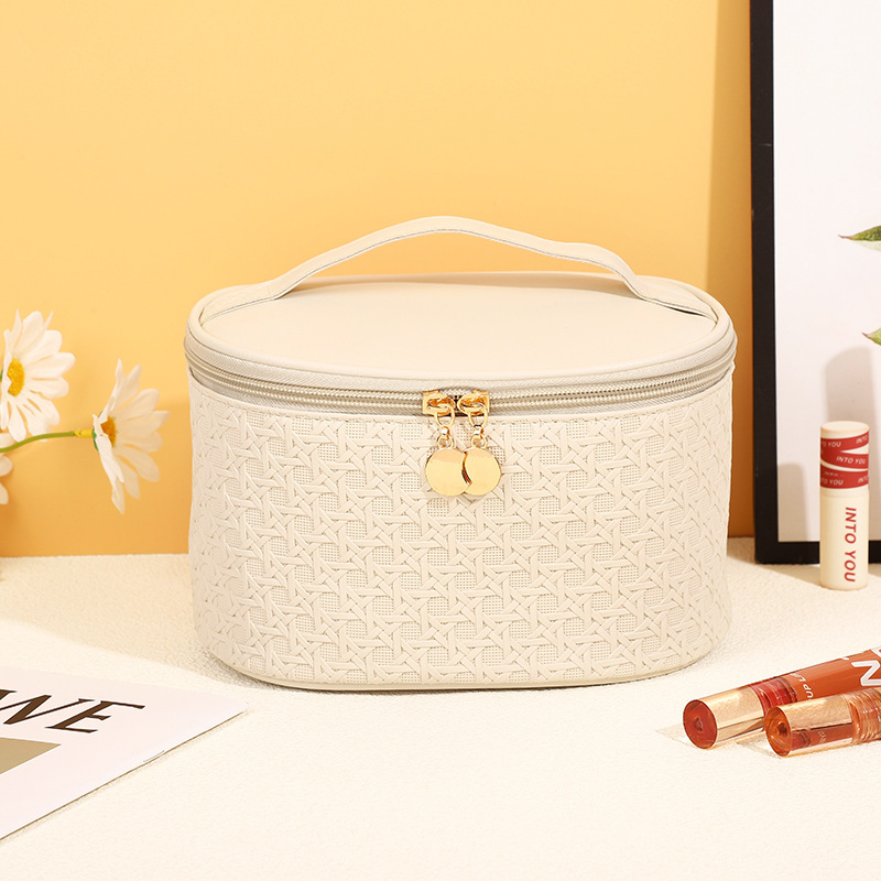 ES2314The new simple PU leather cosmetic bag wholesale, travel bag portable cosmetic bag waterproof wash bag