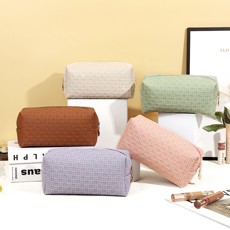 ES2314The new simple PU leather cosmetic bag wholesale, travel bag portable cosmetic bag waterproof wash bag