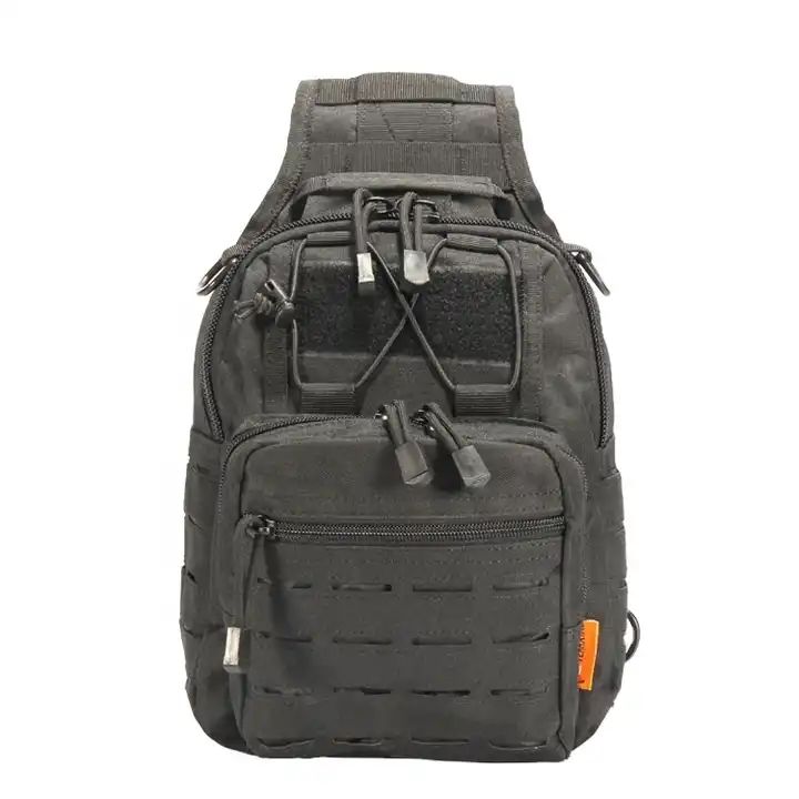 ES2327Laser cut outdoor gear shoulder chest bag camping hiking tactical sling bag hiking cross body bag