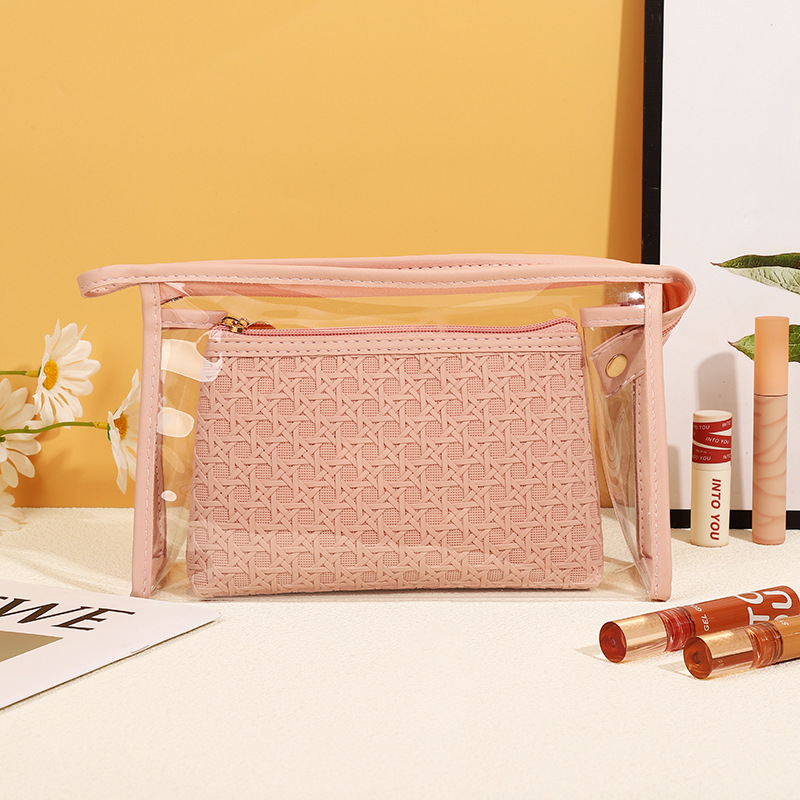 ES2314The new simple PU leather cosmetic bag wholesale, travel bag portable cosmetic bag waterproof wash bag