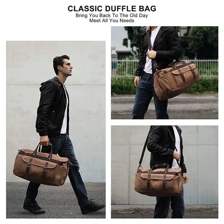 ES2345Waterproof reusable canvas custom logo gym bag men multi-functional unique travel shoulder padding large sports bag
