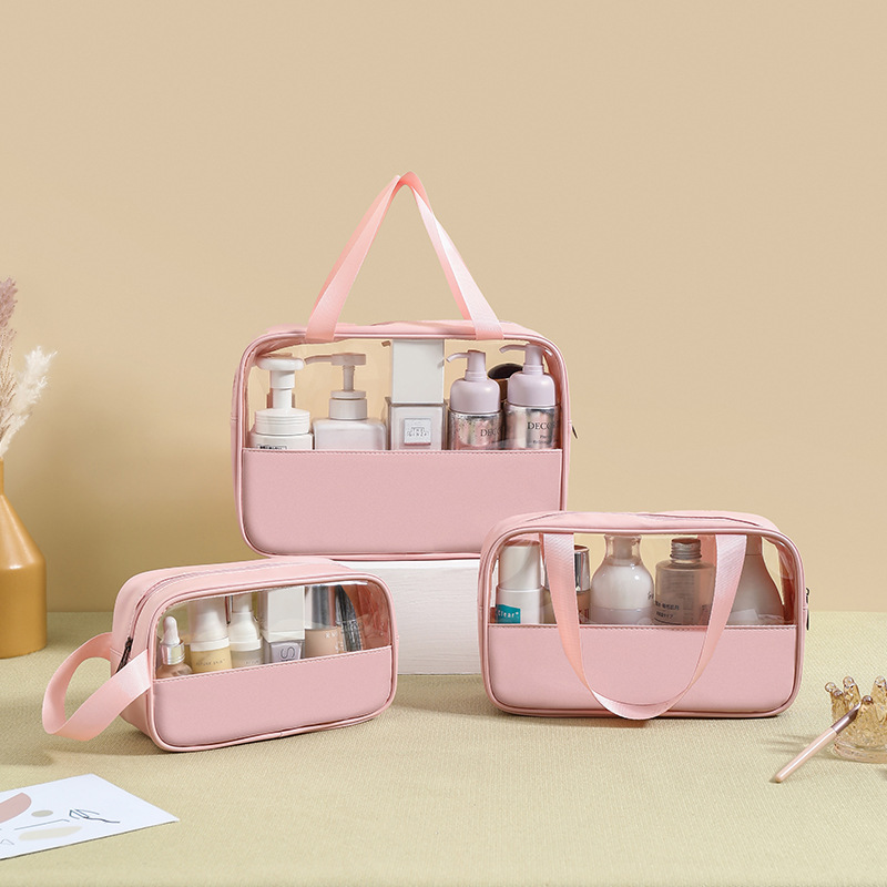 ES2351PVC cosmetic bag translucent waterproof wash bag simple PU portable bath bag large-capacity cosmetic bag