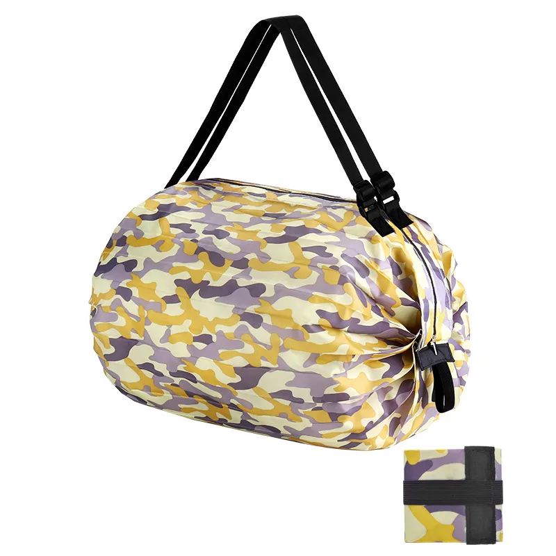 ES2339Stylish folding tote design washable lightweight grocery bags ecofriendly nylon reusable shopping bag large foldable