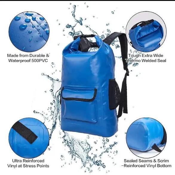 ES2321Outdoor Waterproof Bag 30L Trekking Dry Bag Fishing Waterproof Backpack Floating Roll-top Sport Bag Drifting Swimming
