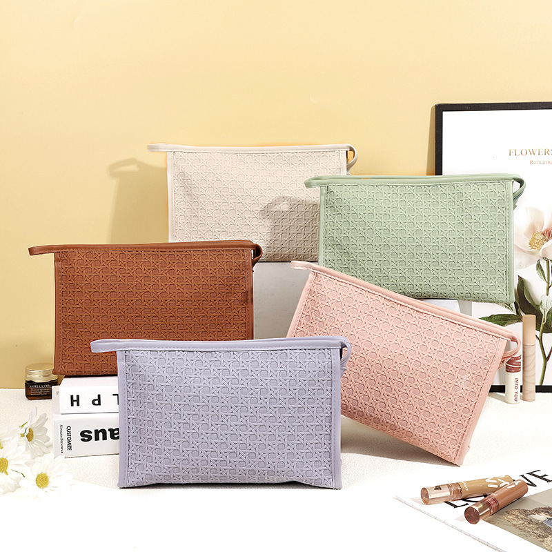 ES2314The new simple PU leather cosmetic bag wholesale, travel bag portable cosmetic bag waterproof wash bag