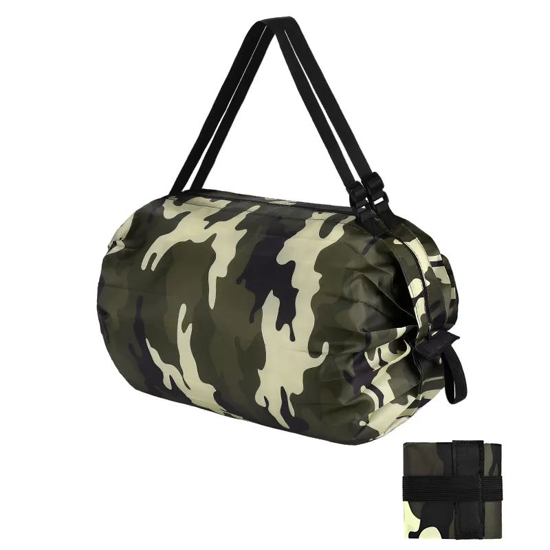 ES2339Stylish folding tote design washable lightweight grocery bags ecofriendly nylon reusable shopping bag large foldable