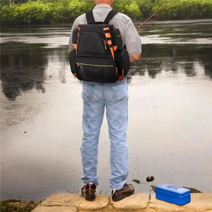 ES2365Durable Fishing Tackle Backpack Large Tackle Bag Fishing Kits Organizer Bags Outdoor Travel Sport Fishing Bags