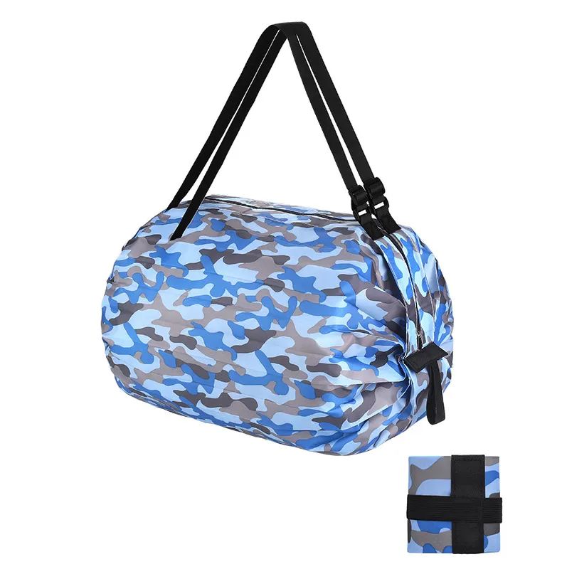 ES2339Stylish folding tote design washable lightweight grocery bags ecofriendly nylon reusable shopping bag large foldable