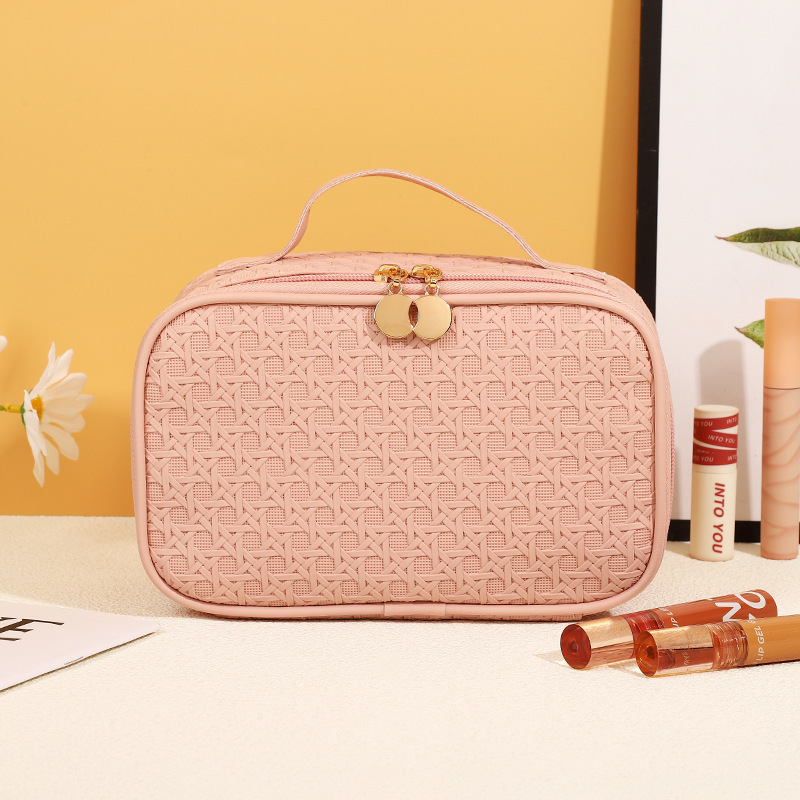 ES2314The new simple PU leather cosmetic bag wholesale, travel bag portable cosmetic bag waterproof wash bag