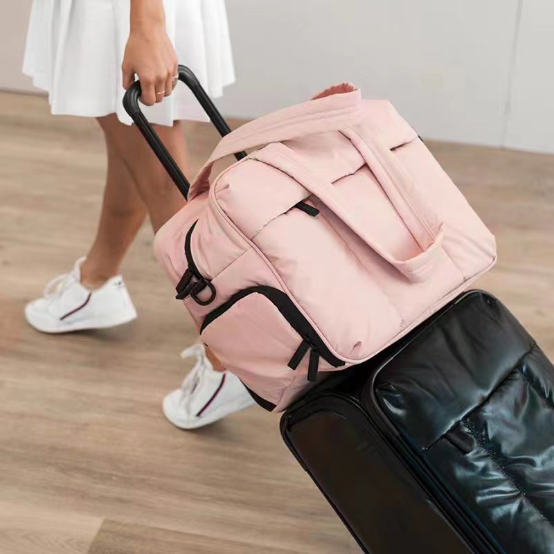 ES2301Gym Bag for Men Women, Small Fitness Workout Sports Bag with Wet Pocket & Shoes Compartment, Water Resistant Overnight Weekender Duffel Bag