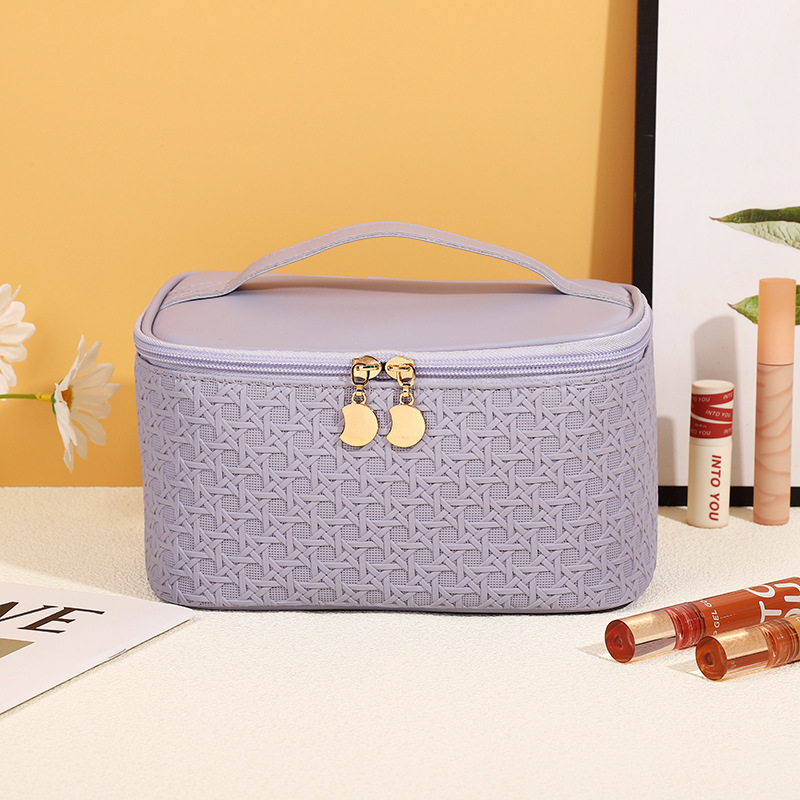 ES2314The new simple PU leather cosmetic bag wholesale, travel bag portable cosmetic bag waterproof wash bag