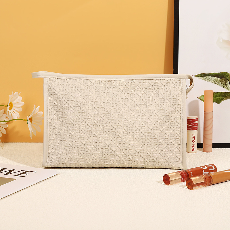 ES2314The new simple PU leather cosmetic bag wholesale, travel bag portable cosmetic bag waterproof wash bag