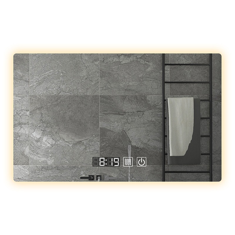 Bathroom square smart mirror led light Bathroom mirror wall hanging with light HD anti-fog toilet sensor touch mirror