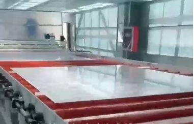 Frosted decorative glass production line