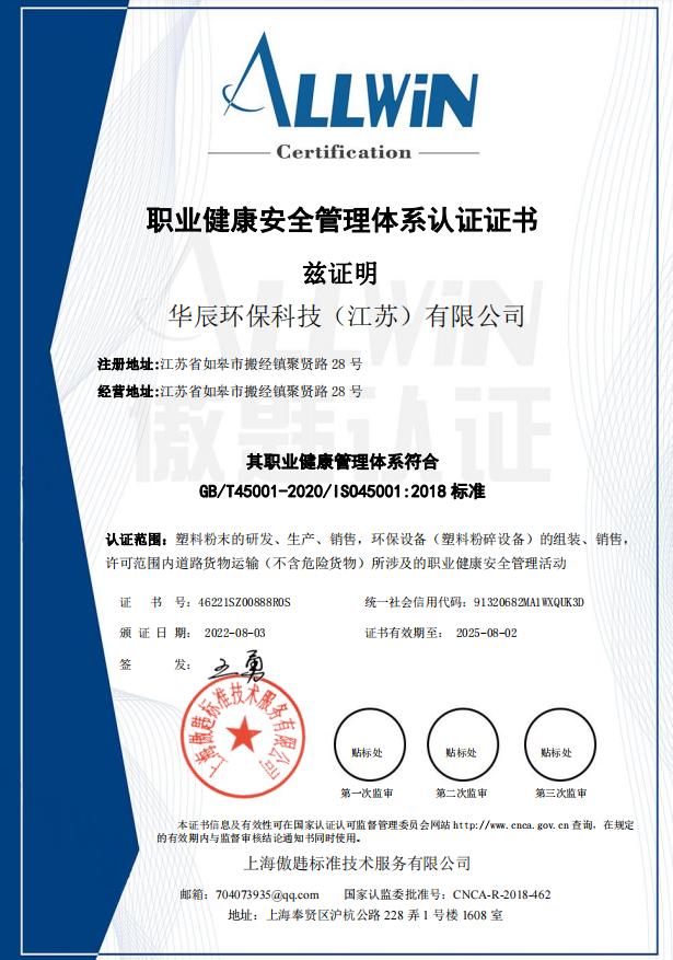 Occupational Health and Safety Management System Certification