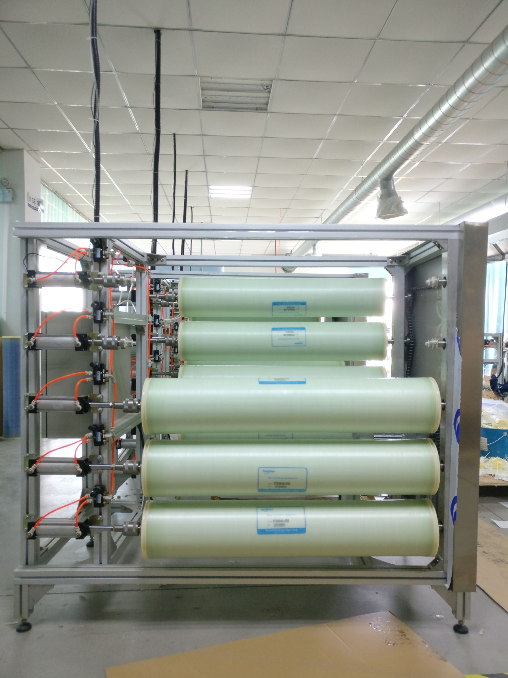 How long is the industrial reverse osmosis membrane used and how often is it changed?