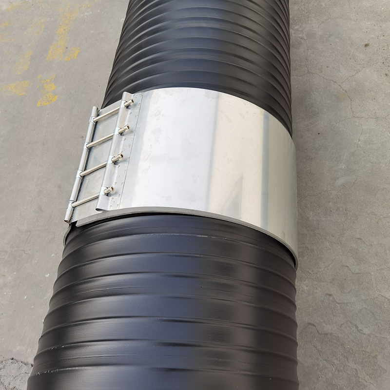 HDPE double-layer vertical steel belt winding drain pipe