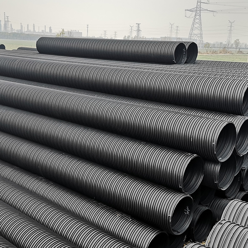 HDPE plastic steel winding drain pipe